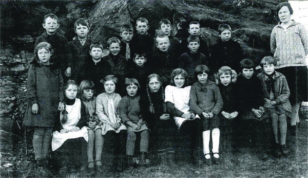 Klassebilde frå Fyllingen skule, 1926
