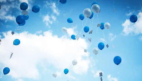 Blå ballonger